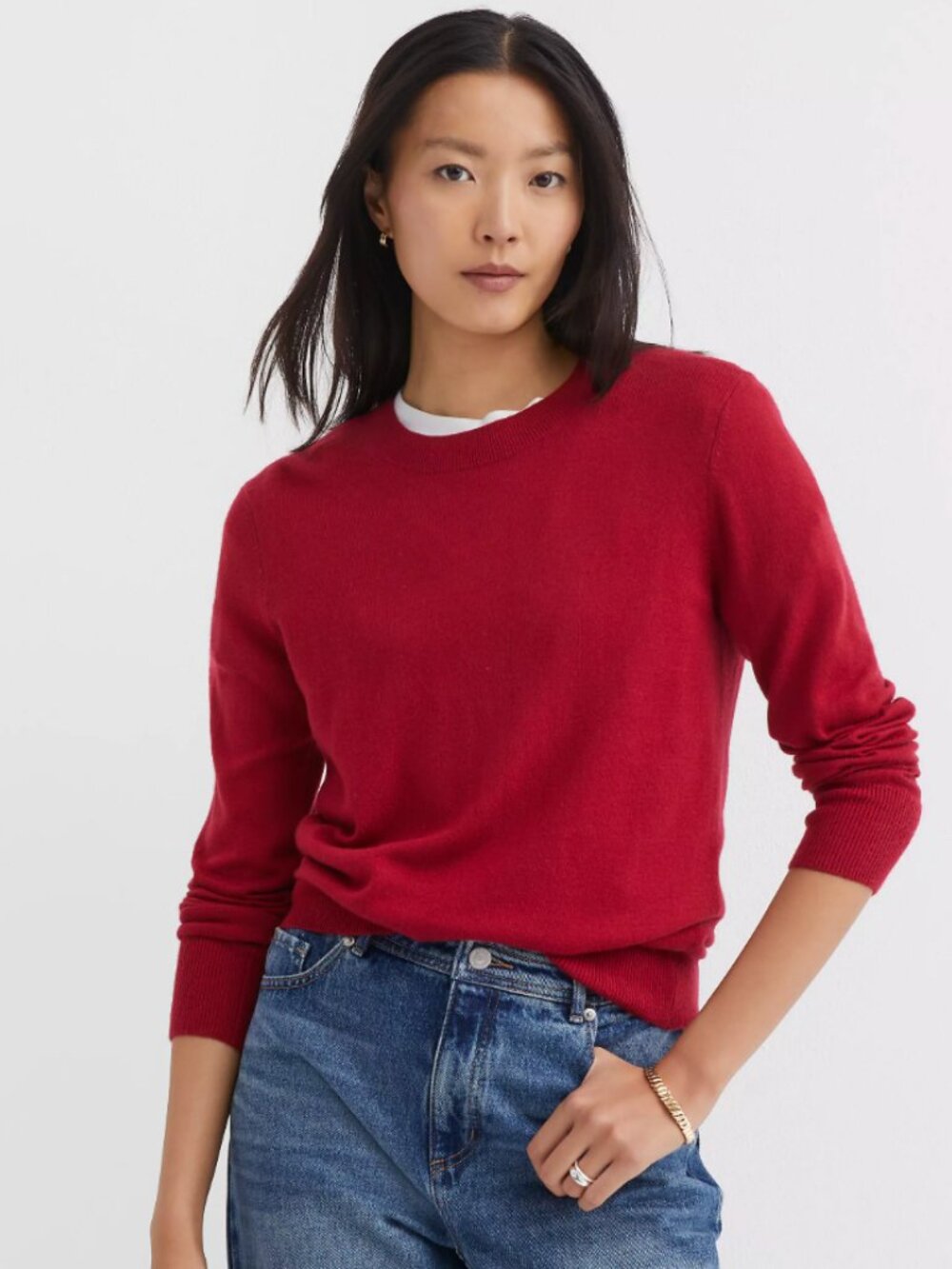 NWT LOFT Luxe Knit Sweater Red Medium